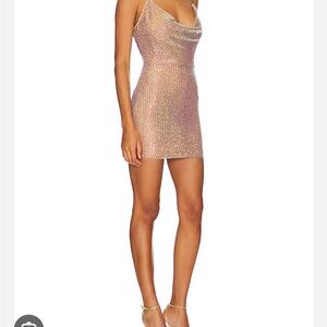 superdown Gold Backless Dress